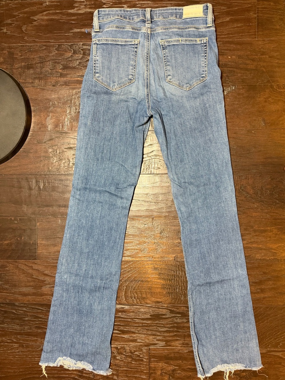 PAIGE Jeans Womens Size 27 Blue Wash Raw Hem Kick Flare Slim Bootcut Denim - Picture 3 of 5